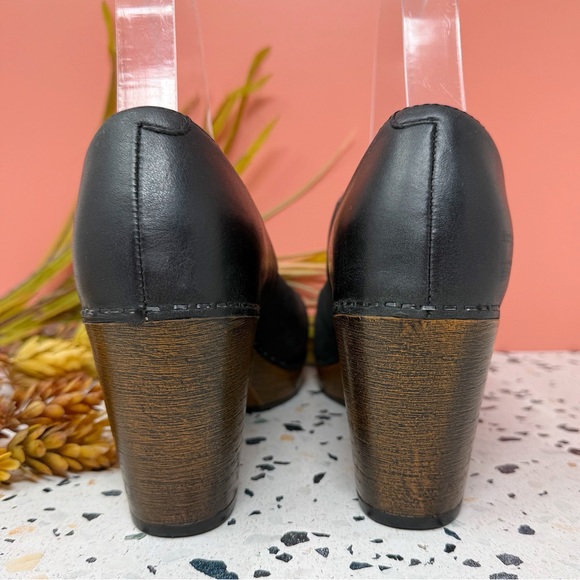 Dansko Dorothy Black Suede Leather Mary Jane Women’s Clog Heels Sz 37 - Picture 9 of 11